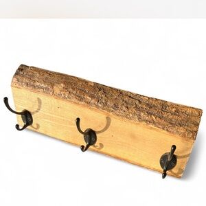 Handmade Rustic Wooden Wall Hook Rack